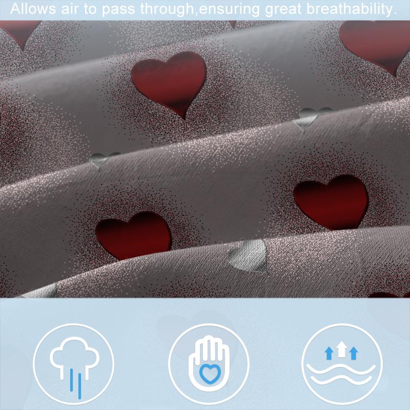 1 Simple Modern Heart-Shaped Geometry Printed Matte Fitted Sheet, Bedroom Printed Bed Cover, Bedding (Excluding Pillowcases)