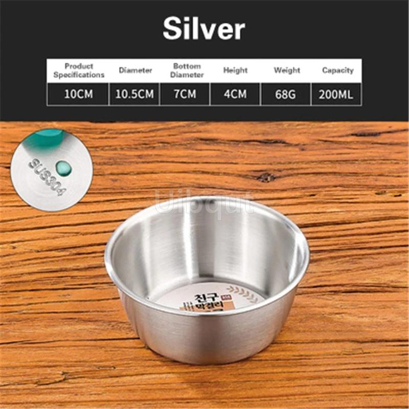 Rice Golden Bowls with Handle Wine Bowl Cooking Basin Seasoning Bowl Noodle Bowl Korean 304 Stainless Steel Rice Wine Bowls