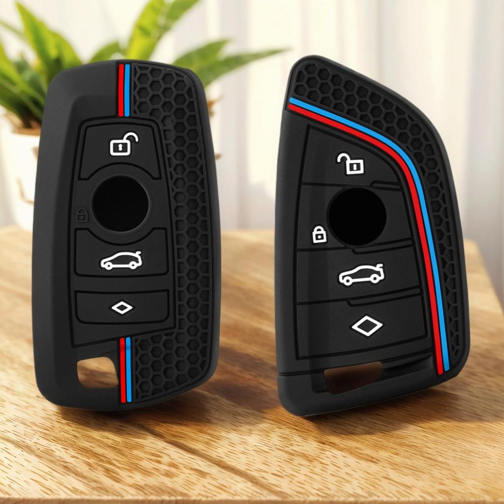 Nøkkelveske for BMW 520 525 F30 F10 F18 118i 320i 1 3 5 7-serie X3 X4 M3 M4 M5 Bil Smartnøkler Deksel Fob Veske Skall Beskytter