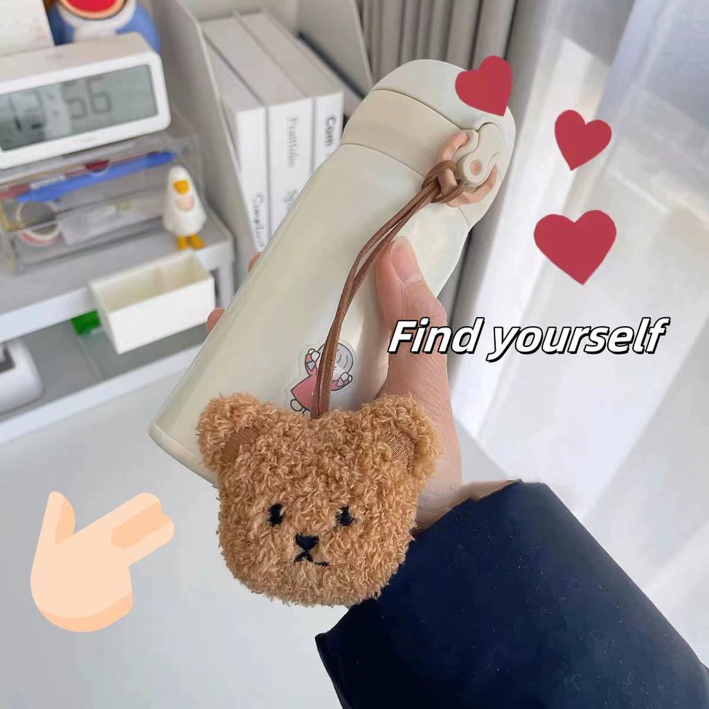 1PC Cute Baby Name Tag Cartoon Bear Doll Bag Kindergarten Backpack Pendant Baby Newborn Bag Ornaments Keyrings Bag Car Trinket