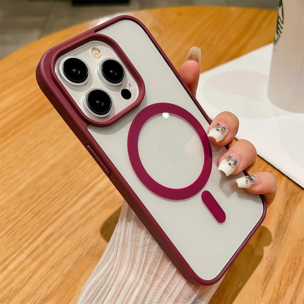 Luxury Shockproof For Magsafe Wireless Charge Case for iPhone 16 15 14 Plus 13 12 Mini 11 Pro XR XS Clear Magnetic Bumper Cover