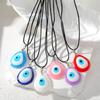 Trendy Blue Eye Necklace Eye Catching Resin Charm Necklace Pendant Necklace