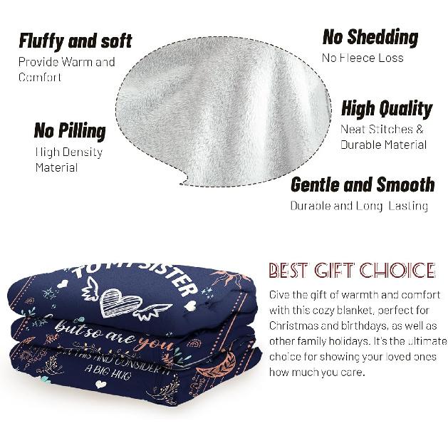 Sister Gift - Sister Blanket, Sister Gifts from Sister Brother- Best Sister Birthday Gifts, Unique Sister Gifts, Gifts for Sister on Christmas,