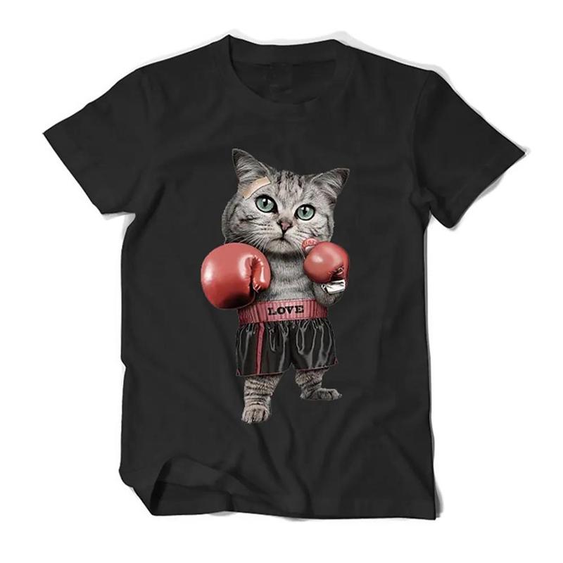 

Boxing Cat 3D Y2k Graphic Tee Mens Funny T Shirt Kids Street Hip Hop Ice T-shirt Women Outdoor Fashion Casual Tops - Men s Su... 5XL різнокольоровий