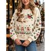 Christmas Cat Pocket Print Sweatshirt Retro Long Sleeve Top Holiday