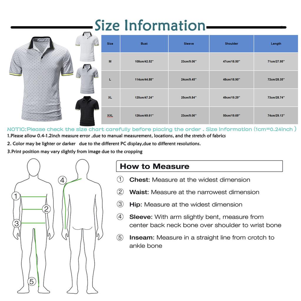Men's Casual Color Printed Loose Short Sleeve T-Shirt Po Lo Shirt
