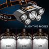 Rechargeable 5LED Waterproof Headlamp: Super Bright, Portable for Outdoor Lighting and Fishing