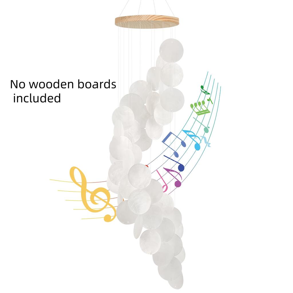 Coastal Style Shells Wind Chimes for Outdoor Garden Decor Great for Women Indoor/Outdoor Decorative(Wind Chime Pieces Only)