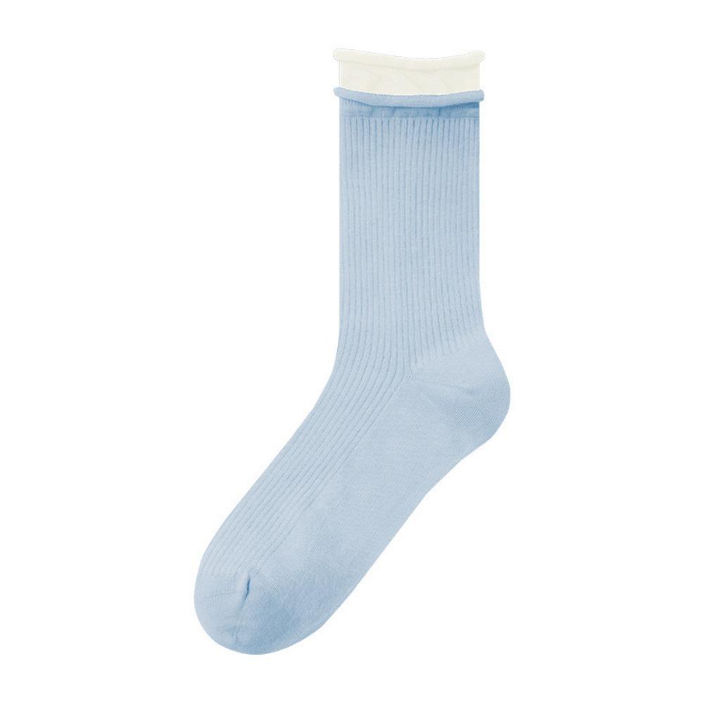 Breathable Long Pile Stocking Cotton Double Ribbed Socks Fashion Mid-tube Socks