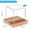 Uxcell Set of 2 Baseball Display Cases with Wooden Base Acrylic Baseball Holder Display Memorabilia Balls In a Showcase Walnut Wood