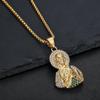 Anhänger aus 316L Edelstahl, Heiliger Judas, mit Strass-Straßen, Hip-Hop, Partys, Herren-Damen-Weihnachtsgeschenke, Schmuck