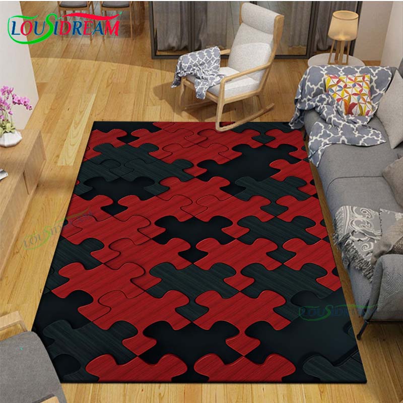 Fashion Popular Puzzle Decor Carpet for Outdoor Balcony Garden Coffee Table Bedroom Area Rugs Kitchen Un-slip Floor Mat Alfombra