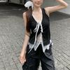 New Summer Women's Clothing, Spice Girl Fashion Casual Clace Lace Splicing Fake Two-piece Suspender Vest Top