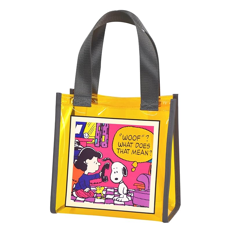 

[Snoopy] clear mini tote bag clear bag spa bag hot spring bag beach bag pool bag stroll ladies trip adult student child cute character 0397 Yellow