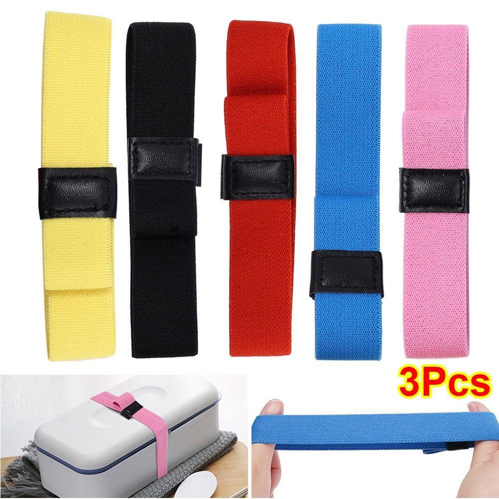 

3Pcs High Elastic Lunch Box Fixed Strap Leakproof Elastic Band for Students and Adult
