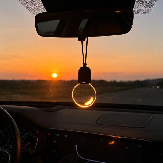Bulb Car Charm Creative Car Hanging Light with Motion Sensor Rechargeable Retro Rearview Mirror Decoration Warm Glow Ambient Light for Night Driving