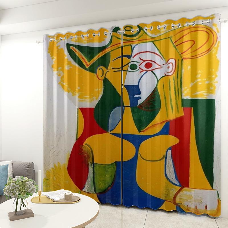 Abstract Curtain Cloth Bedroom Living Room Balcony Blackout Curtain Office Hotel Insulation Curtain
