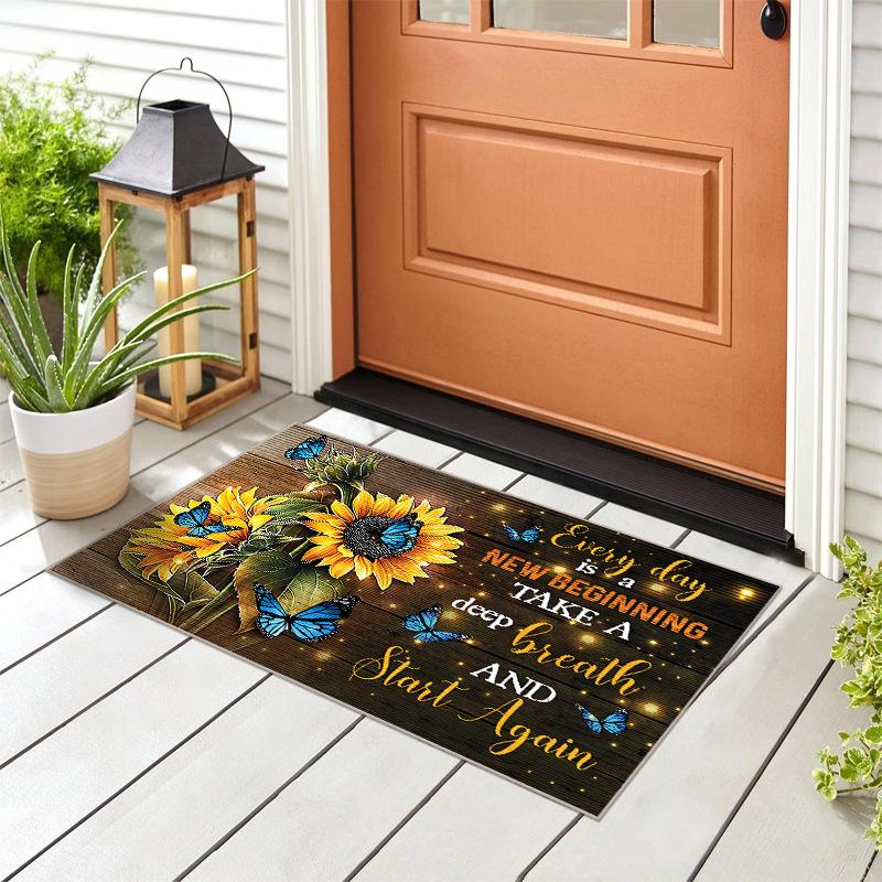1Pcs Sunflower Kitchen Rug Anti-Fatigue Kitchen Rug Waterproof Non-Slip Rugs Set Runner Rug Bedside Rug Absorbent Carpet