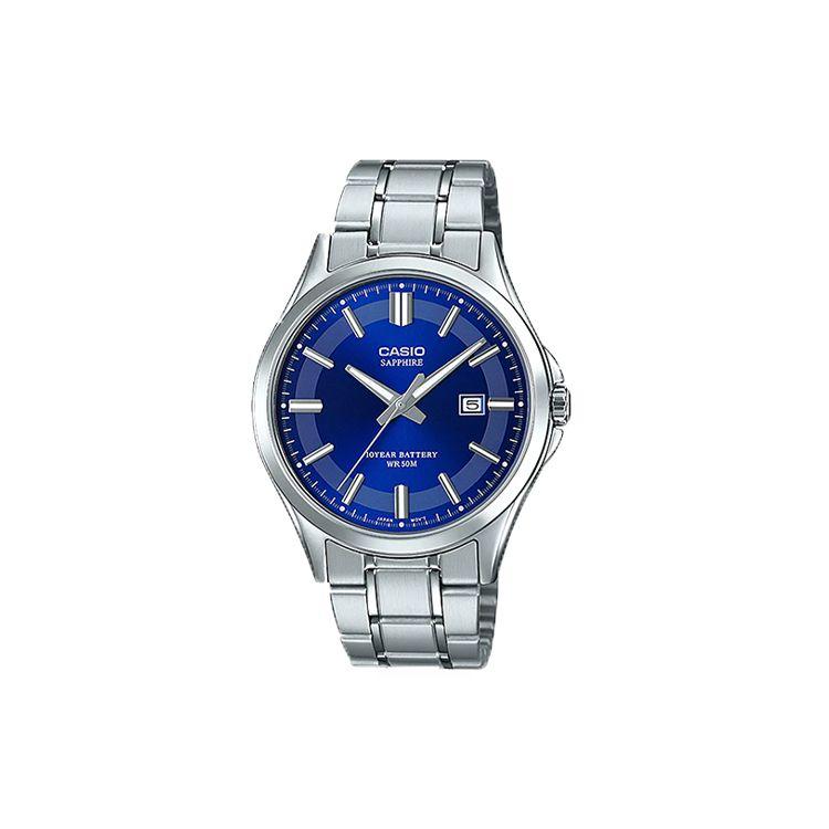 

Casio Vintage Series Round Dial 50M Water Resistant Quartz Movement Stainless Steel Strap Watch Men watches Blue MTS-100D-2A Blue Dial