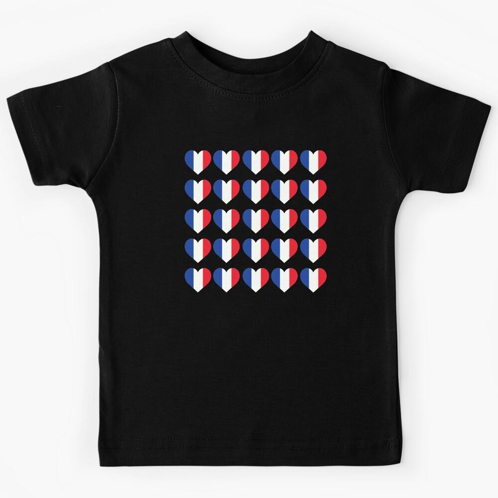 Love My France Hearts Flag Kids T-Shirt 110