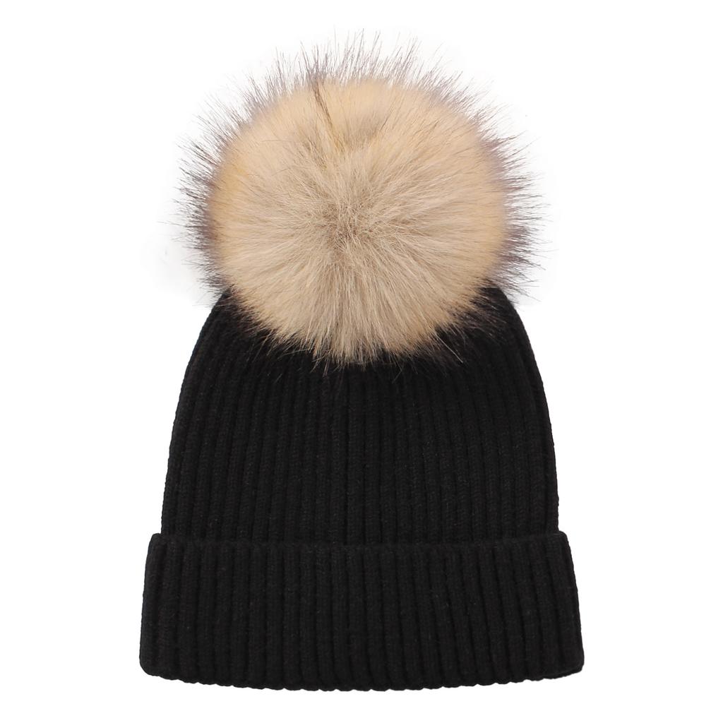 1 Stück pelzige warme Kinder-Mütze für Jungen und Mädchen, schicke koreanische Mode, Häkelmütze für Kleinkinder, Herbst-Winter, dicke Plüsch-Strickmütze