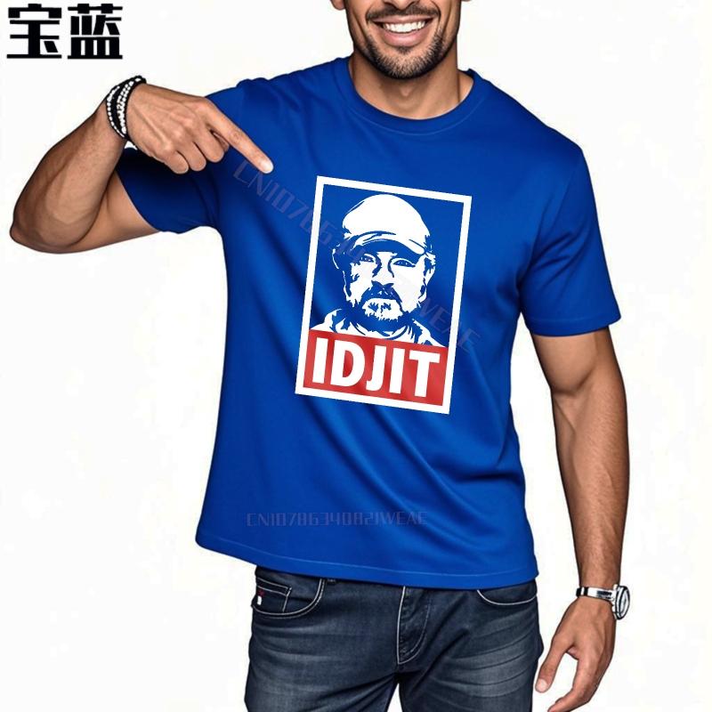 Mens Top Graphic Basic T Shirt Man Pointing To Idjit Short Sleeve Essential Teeshirts Retro Cotton Unisex Tshirt