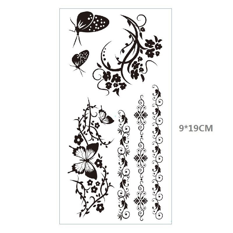 

Мелановый цветок бабочка рука бедро крышка татуировки наклейка водонепроницаемый имитация вечеринка одноразовый временный стикер 9*19MM
