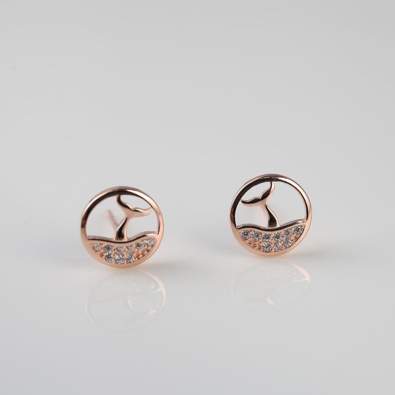 

Серьги геометрические в корейском стиле для женщин полые серьги в виде дельфинов подарок на день рождения паре циркон мода сотня