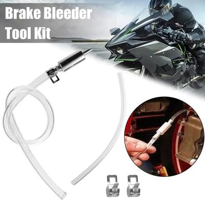 Kit Mangueira Sangrador de Freio de Motocicleta Alumínio Válvula de Retenção Unidirecional Tubo Ferramenta Sangradora Universal de Fluido de Freio Hidráulico para Carros Motos EVs