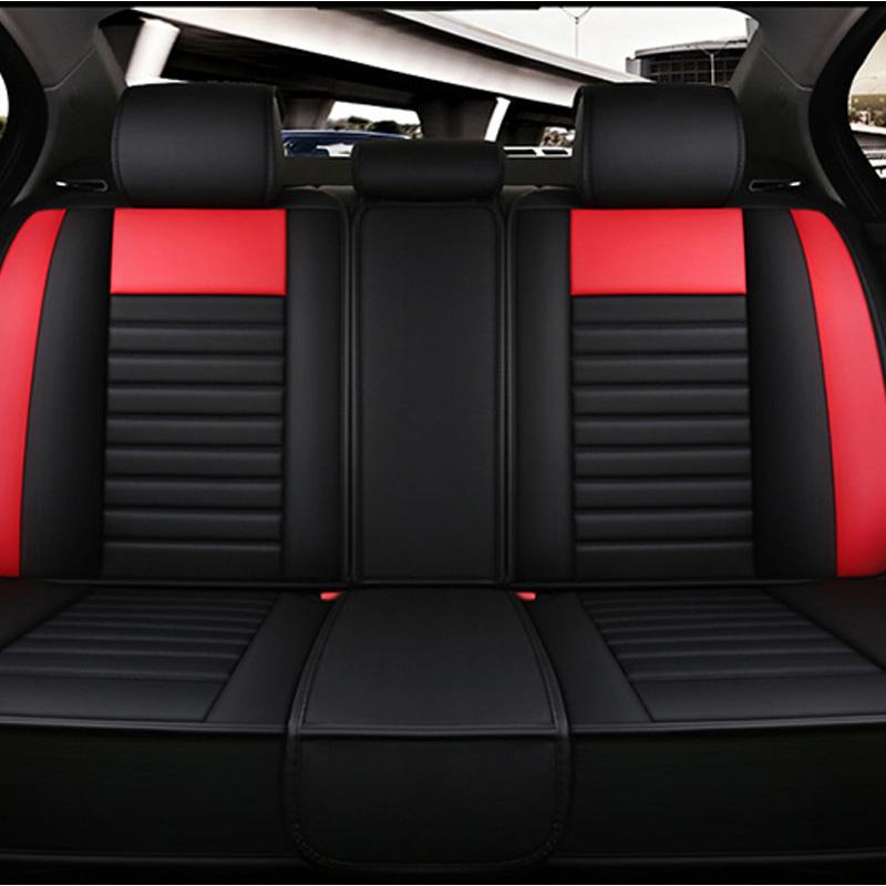 Car Seat Cover Pu Leather Car Seat Cushion Not Moves Universal Auto Accessories Covers Black/Red Non-Slide For Lada Vesta E1