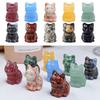 Cute Natural Crystal Cat Ornaments Hand-carved Amethyst Kitten Mini Original Stone Gem DIY Animal Handicrafts Artworks