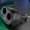Car Cigarette Lighter Adapter 2-Way Dual USB Charger Socket Fast Charging Splitter 180 Degree Rotation 12V-24V Car Charger