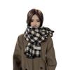 Retro Plaid Scarf Women's New Winter Thickened Korean Style Student Shawl Dual-purpose Warm Scarf Green