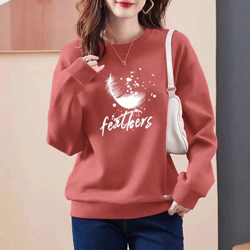 Warm Round Neck Sweatshirt for Women's Outer Wear Ins Trendy Autumn Winter New Loose Student Versatile Bottoming Top