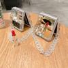 Applicable To Samsung Zflip4 Mobile Phone Case, Rhinestone Mirror Diagonal Flower Zflip3 Bracelet All-inclusive Women's Folding Protective Case