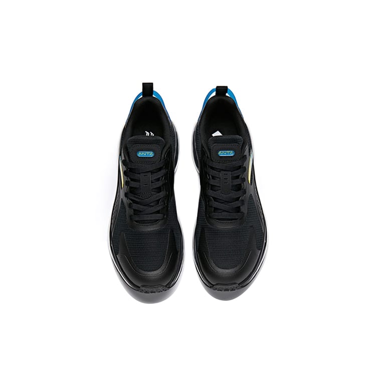 Anta Running Collection Cushioning Slip Resistant Abrasion Resistant Breathable Low top Running Shoes Men's Black Blue 912125503-4
