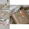 Christmas Cartoon Bell And Snowflake Earrings With Alloy For Holiday Party Accessory