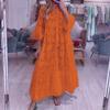 IHUASU 8 Colors S-5XL Women's Fashion Summer Spring Solid Color Print 3/4 Sleeve V-Neck Casual Dresses