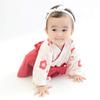 Aenak Plum Blossom Print Girls' Hakama Romper, Baby Hakama for First Meal, Size 70