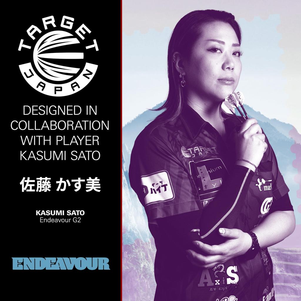 Target Japan ENDEAVOUR G2 Player Kasumi Sato Tungsten Soft Tip Darts 6 Shape Flights and 2BA White Pixel Tip 90% K-Flex Set, 20g, K-Flex No. Shafts,