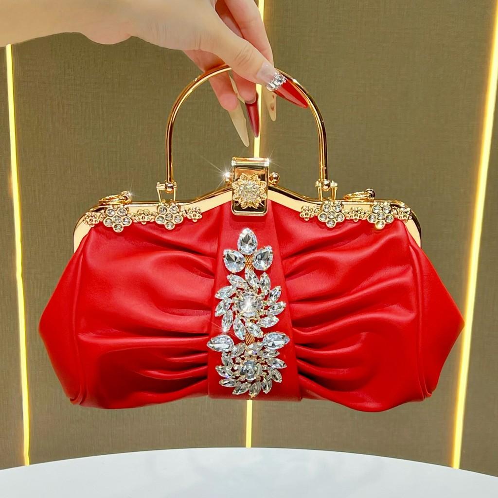 Luxury Womens Clutch Bag With Sparkling Rhinestone And Lock Closure For Evening Party