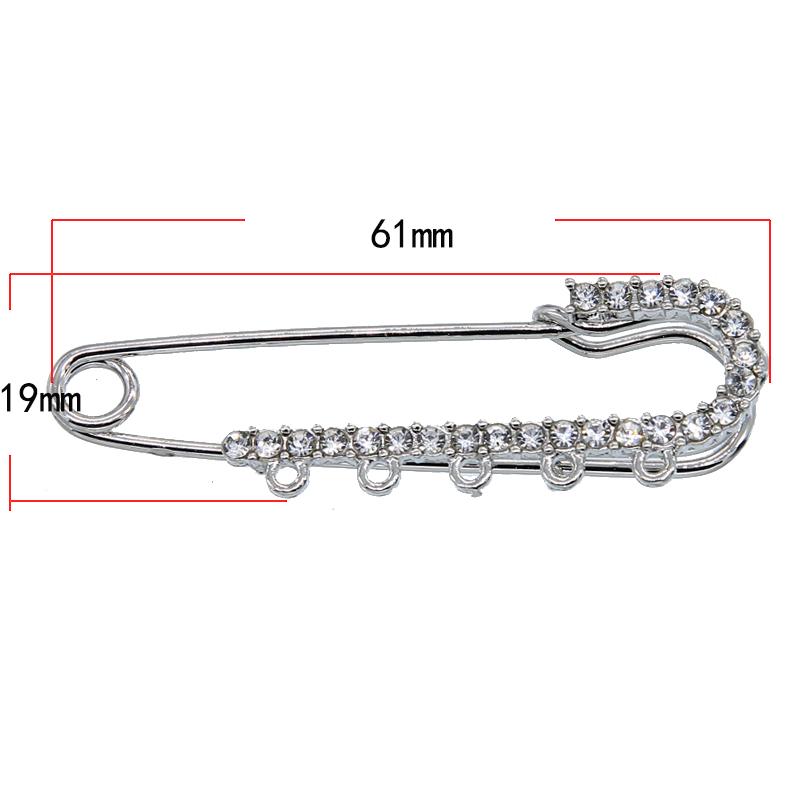 Classic inlaid high-grade CZ rhinestone charm pin female models long brooch delicate jewelry hundred matching fashion style