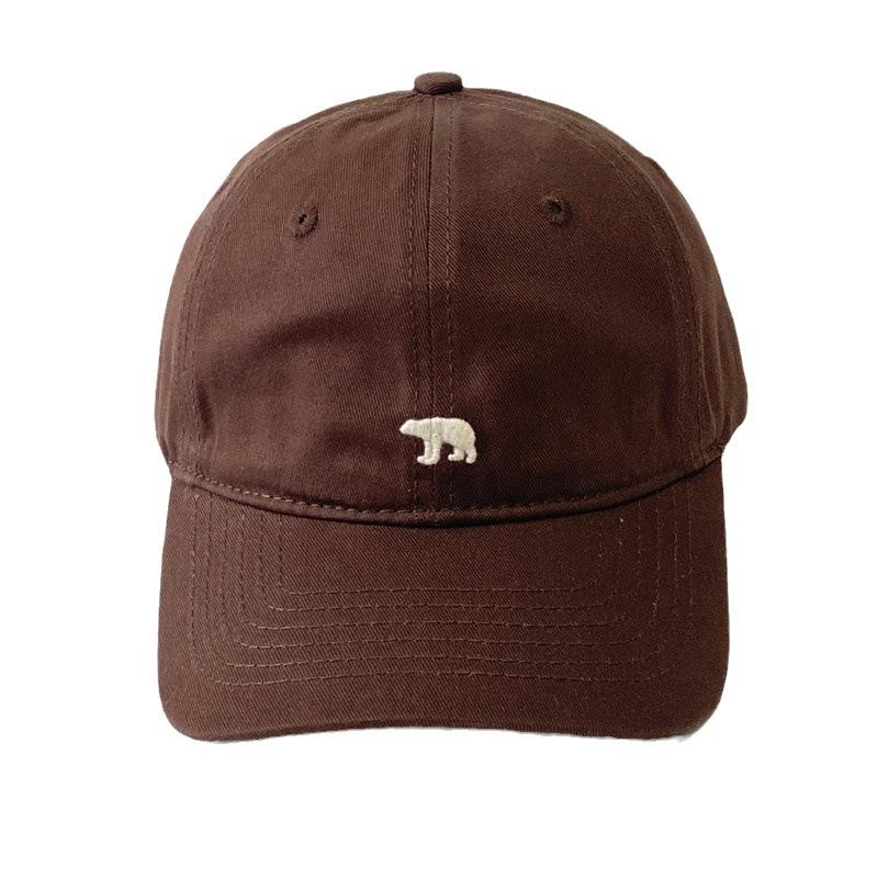 New Polar Bear Embroidered Baseball Cap Men's and Women's American Soft Top Cap Spring and Summer Versatile Big Head Circumference Sun Hat
