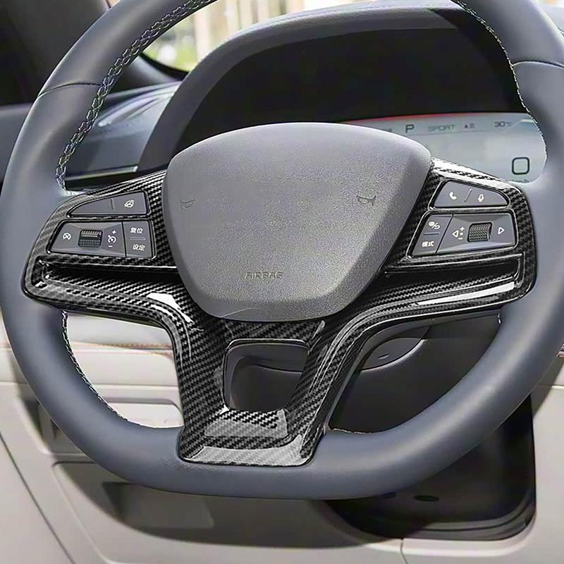 Styling Steering Wheel Buttons Frame Decoration Cover Trim For BYD Song PLUS Pro  Carbon Fiber Color Interior Accessories