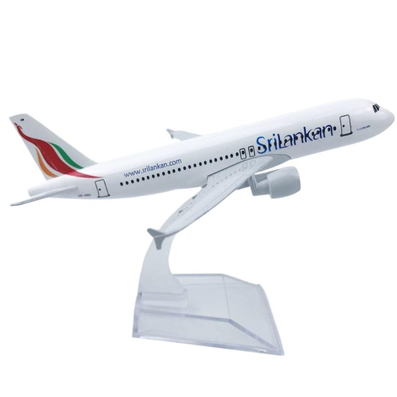 16cm A320 Plane Model with Gear SriLankan Airlines Airbus A320 Plane Model Metal Diecast Airplane Aviation Simulation Toys Boy