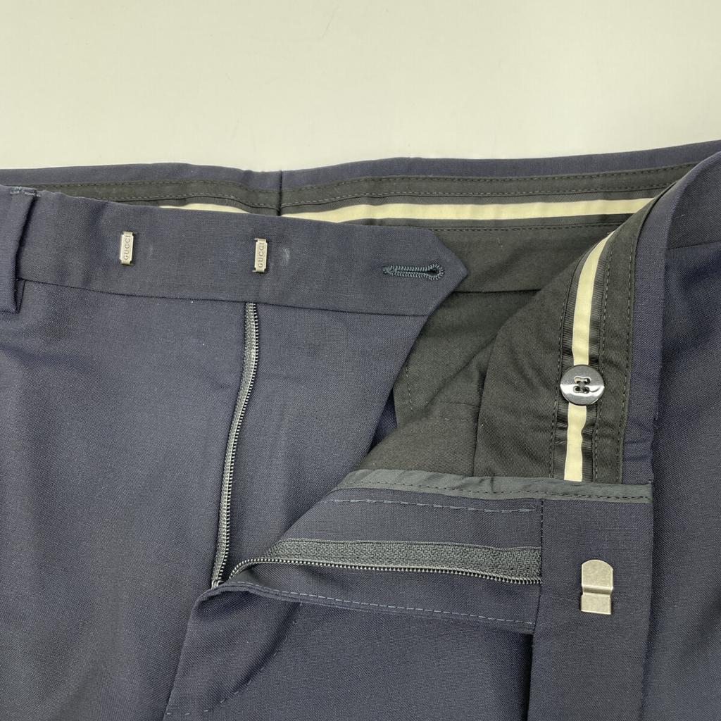 GUCCI 406135 Z596D Navy Wool x Mohair Suit Set suit setup 50 NavyUsed