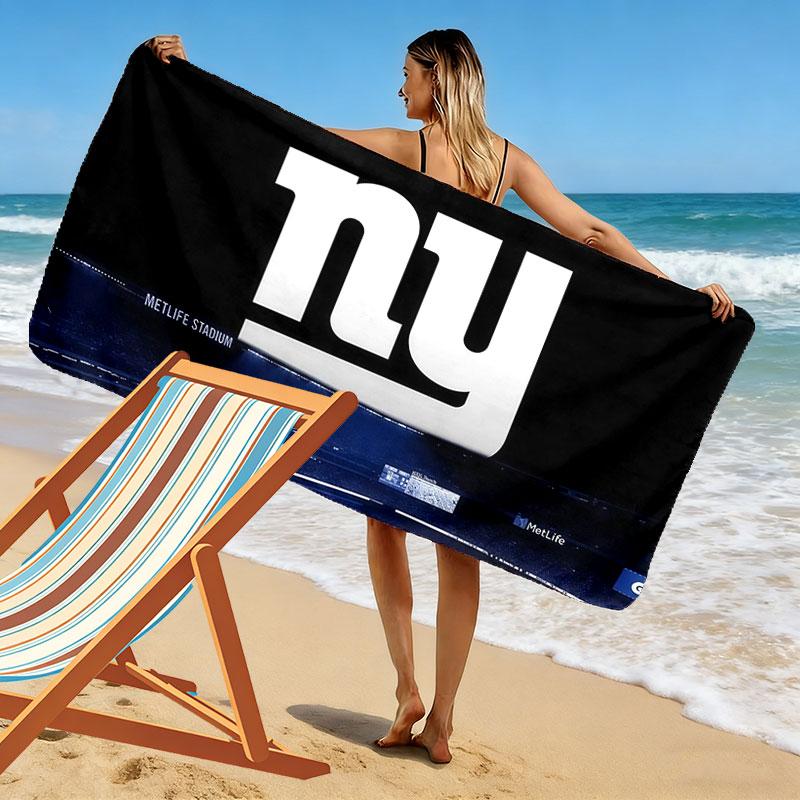 NY Giants Print Beach Towel, Large Soft Quick Dry Towel for Beach Camping Swimming