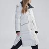 Fila Solid Color Long Hooded Casual Down Jacket Women Outerwear Off-White F11W344912F-WT