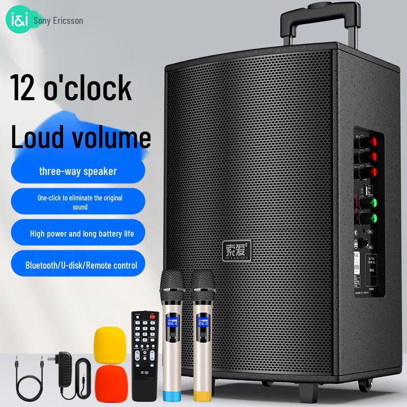 Soaiy Portable Bluetooth KTV Trolley Speaker