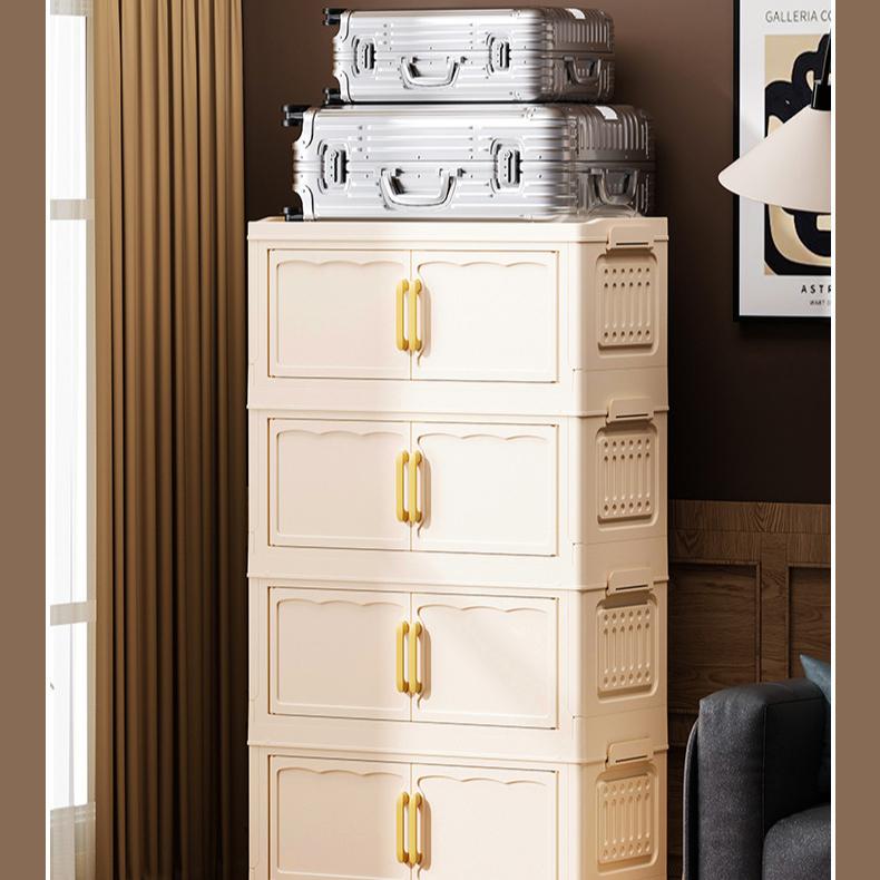 Flip Storage Box Storage Cabinet Foldable Plastic Wardrobe Cross-border Clothes Organizing Box Home Bedroom Locker